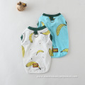 stretch cotton cartoon banana print two color pet